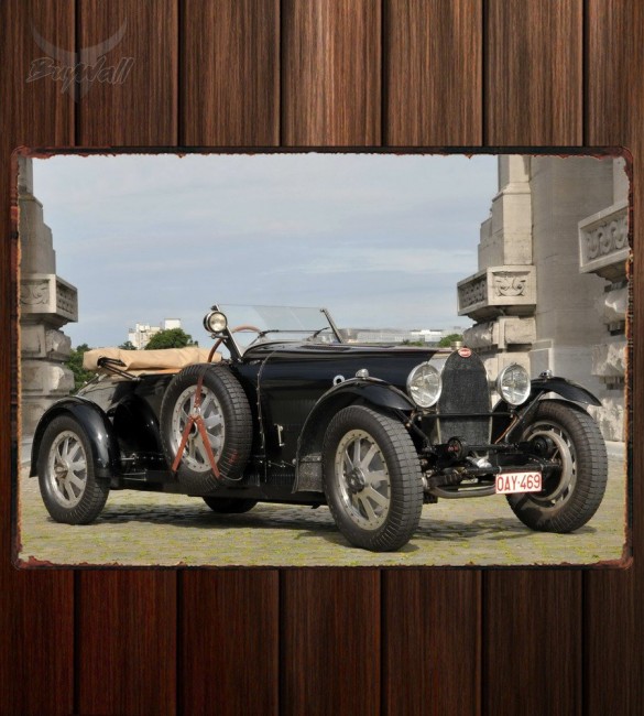 Металлическая табличка Bugatti Type 43 Grand Sport Металлическая табличка Bugatti Type 43 Grand Sport